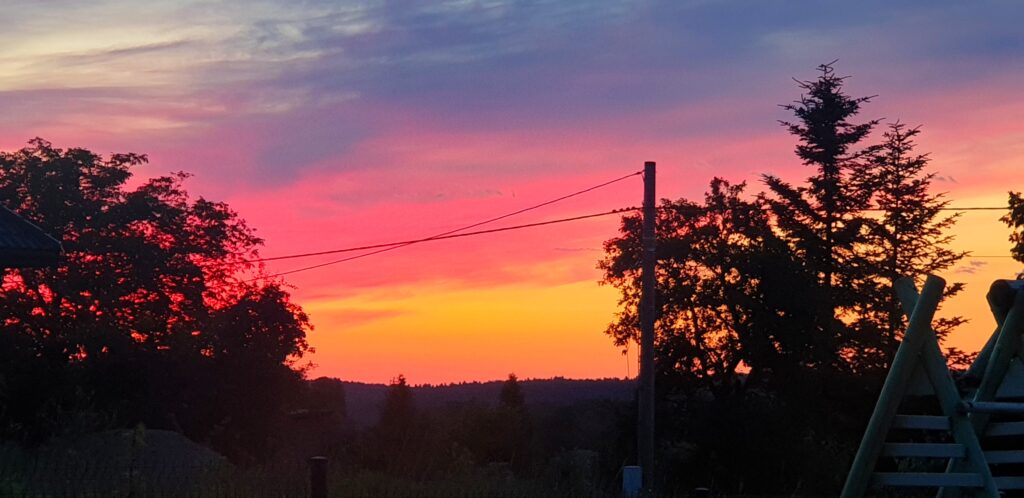 sunset in the Polish Jura near to the village of Minoga