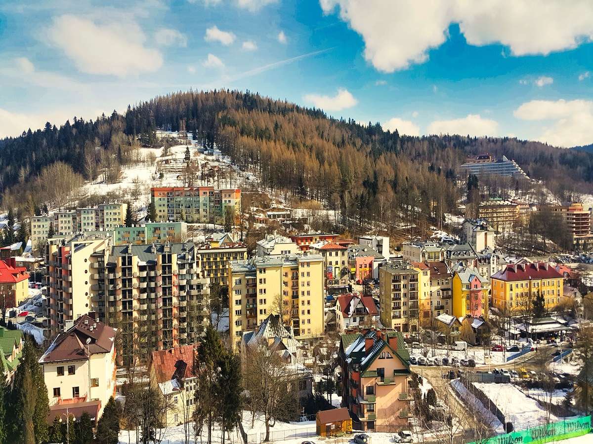 lanndscape of Krynica, a heart of the Polish Beskid Sadecki mountains