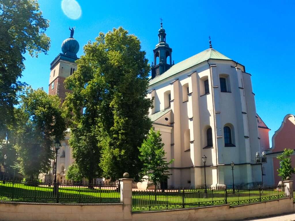 the Miechow basilica founded in the Middle Ages about 20 km north of Krakow