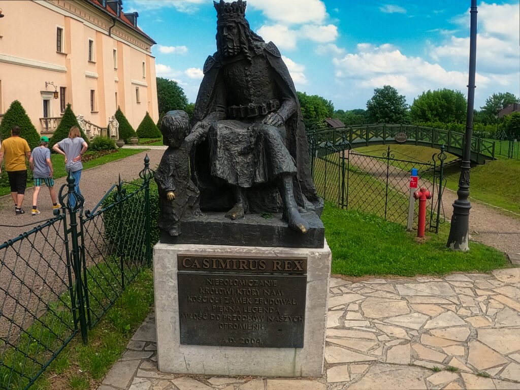 the monument of one of the Polish famous kings- Casimir the Great at the Royal Castle in Niepołomice