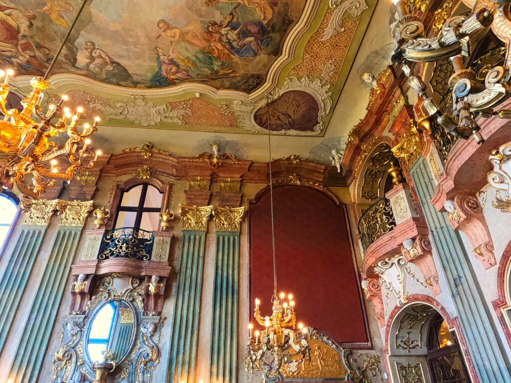 impressive interior decoration of the Castle of Ksiaz at south-west Poland