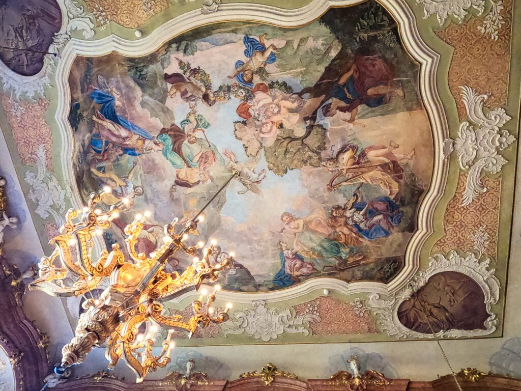 picturesque fresco on one of the ceilings of the Ksiaz Castle