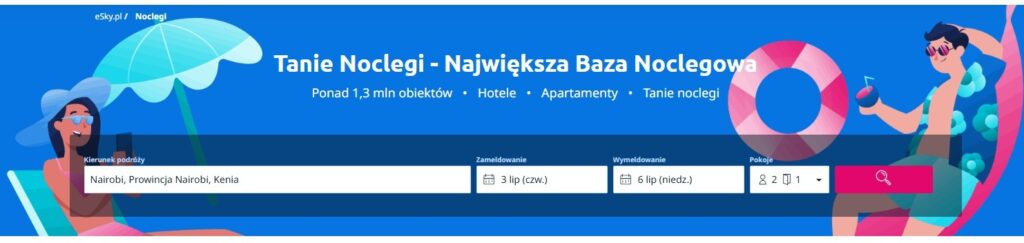 wyszukiwarka noclegów, hotele, apartamenty, domki, bungalowy