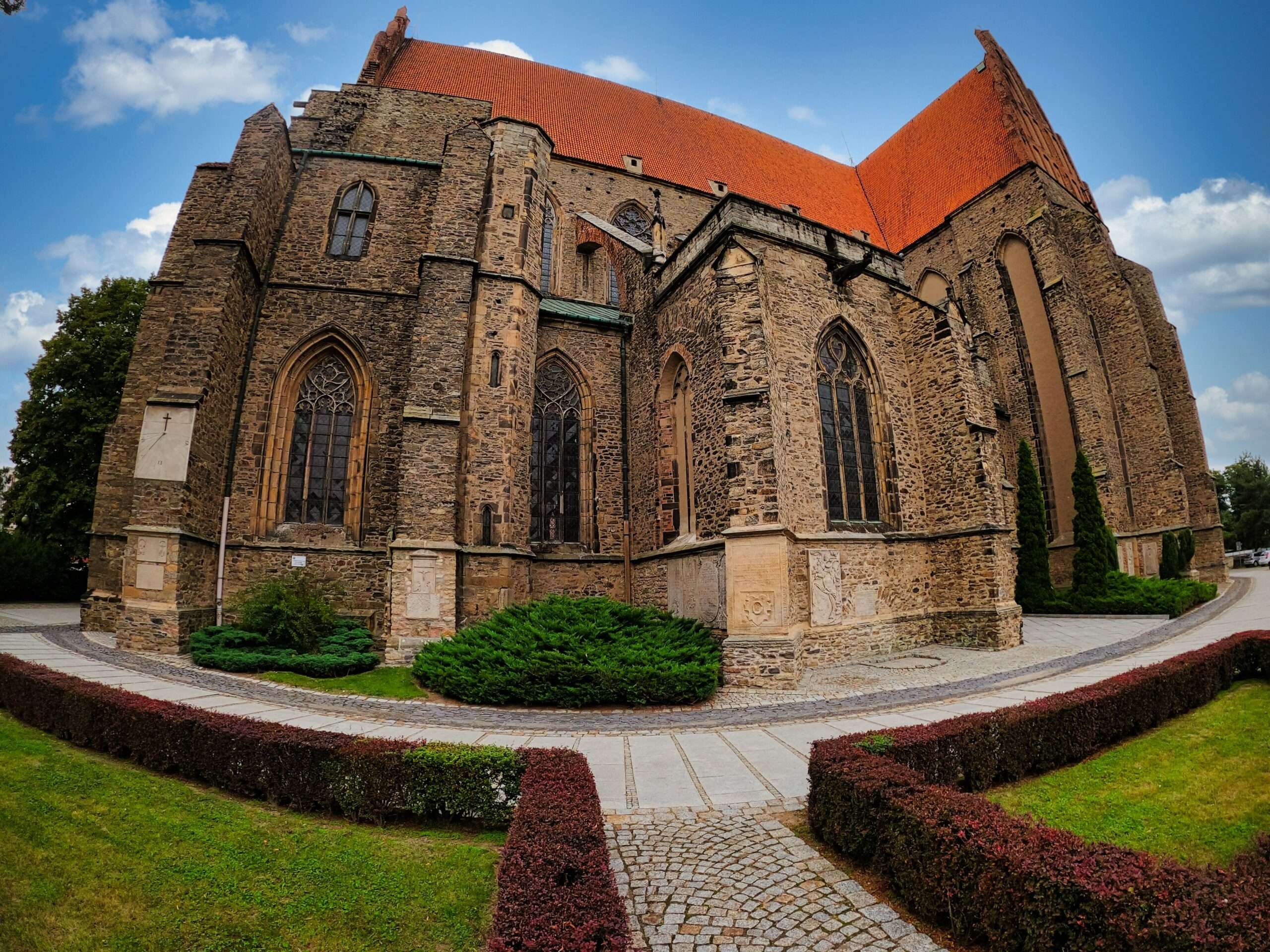 the gothic church in Strzegom during the trip around the Lower Silesia region of Poland