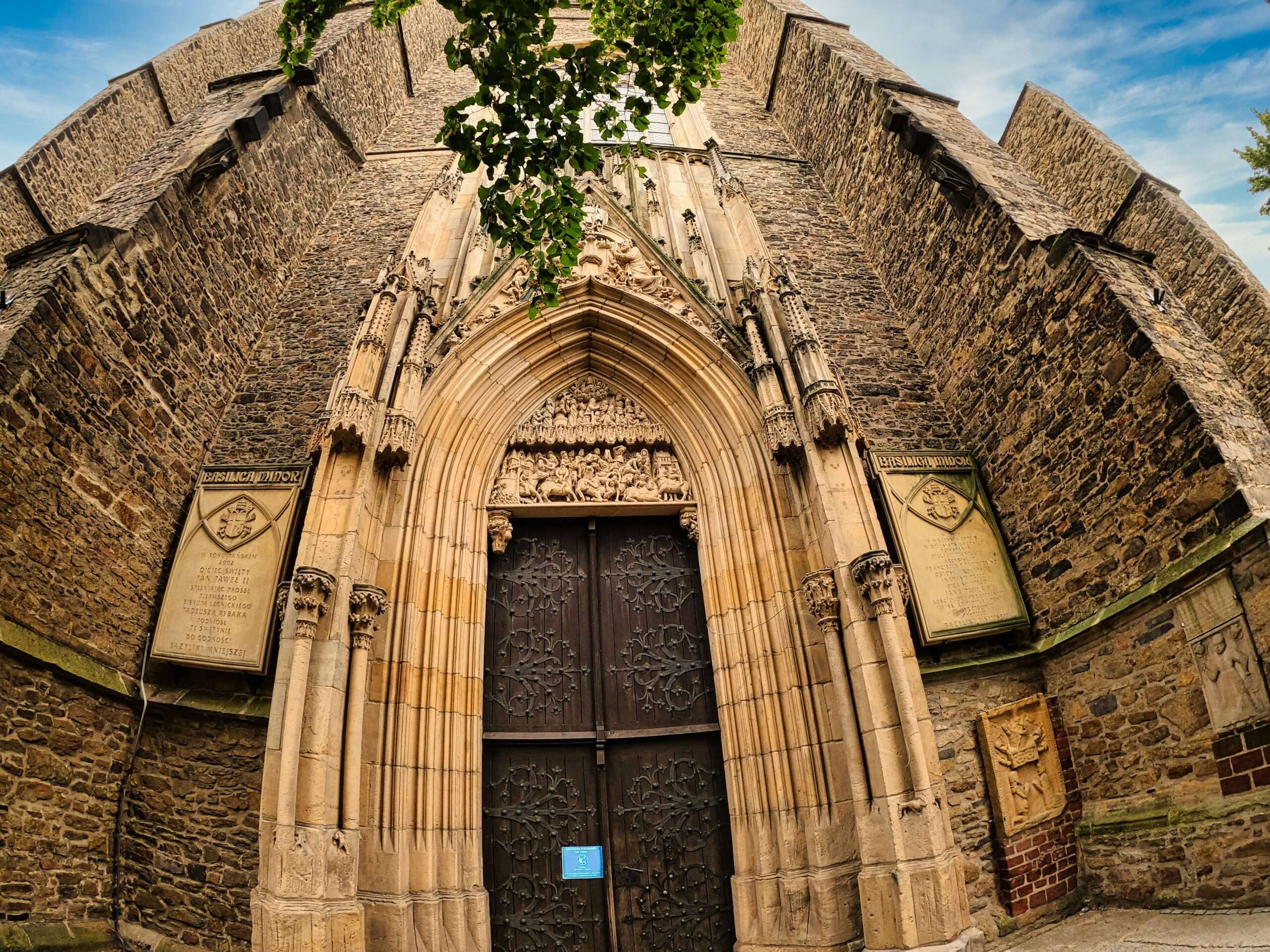 historic portal of the basilica in Strzegom