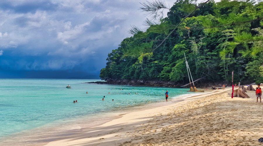 a beach on the Bamboo Island in Thailand during the Phi Phi trip