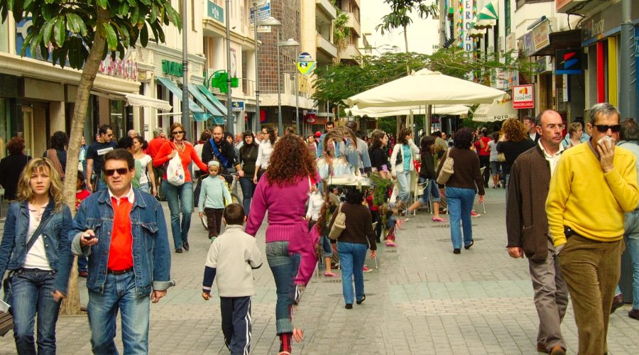 uliczka w centrum Arrecife podczas urlopu na Lanzarote