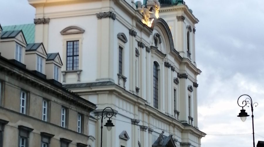 the Holy Cross church in Warsaw at the Krakowskie Przedmiescie street