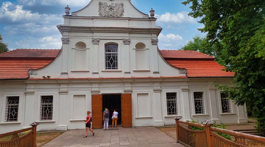 the 18th century church called "on the island" in the Polish Roztocze natural park