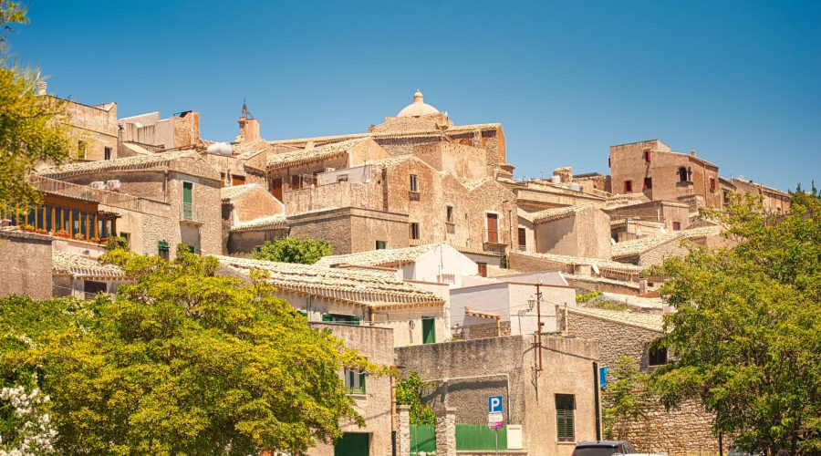 Erice - a picturesque town from the Middle Ages during holidays in Sicily