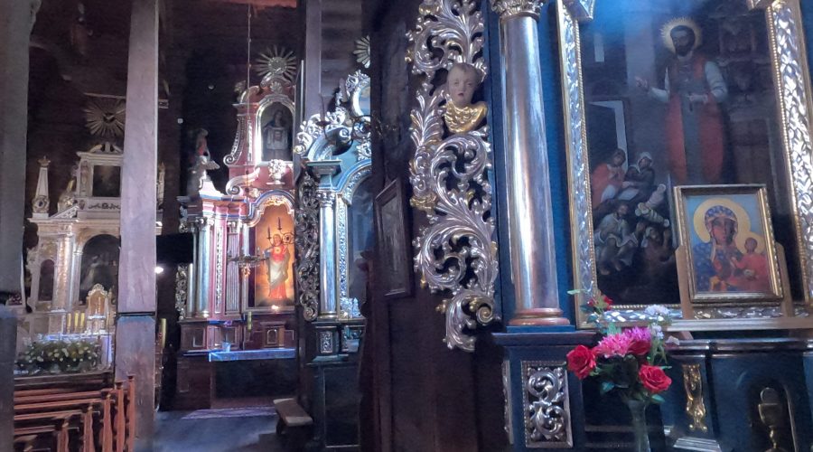 an interior of the wooden church of the Annunciation of St. Mary founded in the 1st half of the 17th century in Tomaszow Lubelski in the Polish Roztocze
