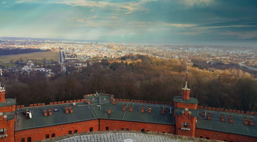 panorama Krakowa z cytadeli na Kopcu Kościuszki
