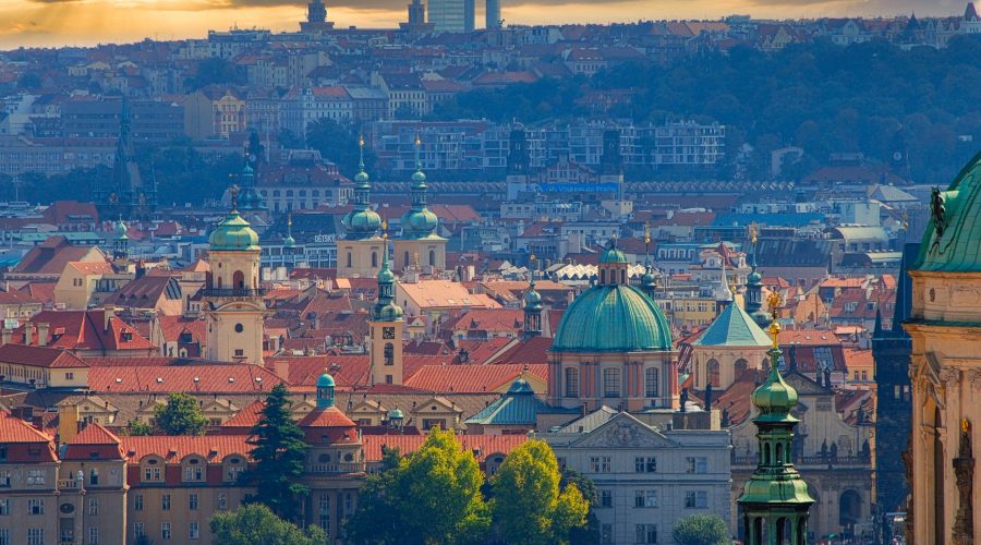 panorama starej Pragi podczas pobytu w Czechach