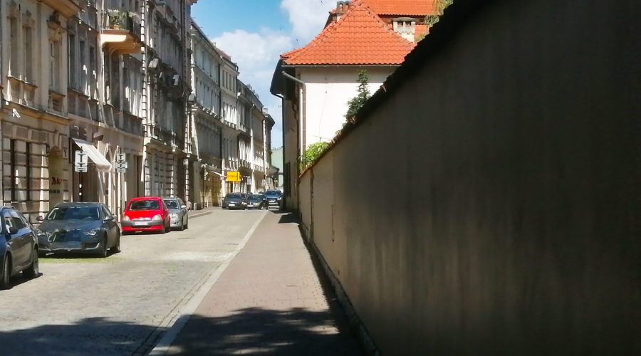 a stroll alongside the Swiety Marek street in the Krakow Old Town