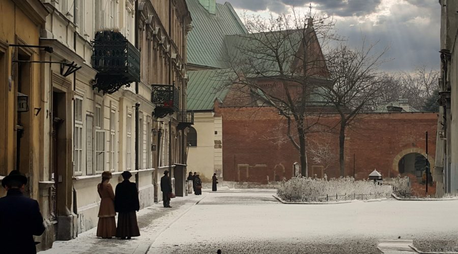 the picture taken of the corner of the Swiety Marek street and the Reformacka street in Krakow while there were made shots to the Polish movie "Pilsudski"