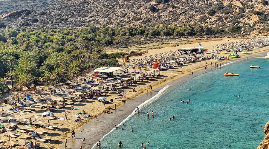 panorama plaży Vai podczas wycieczki po Krecie