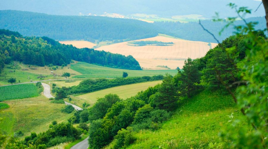 krajobraz koło Spisskiego Hradu podczas pobytu w tanich domkach na Słowacji